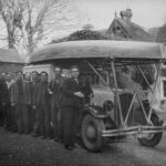 Uffa and team with lifeboat loaded on his car (photo: from the Uffa Fox Archive)